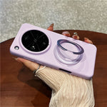 For Oppo Find X8 Ultra 5G Magnetic Case Rotating Kickstand Liquid Silicone PC Phone Cover Skin Touch