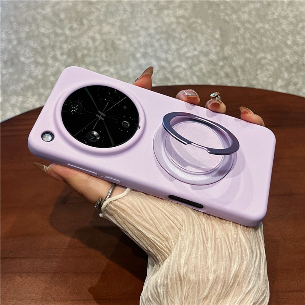 For Oppo Find X8 Ultra 5G Magnetic Case Rotating Kickstand Liquid Silicone PC Phone Cover Skin Touch