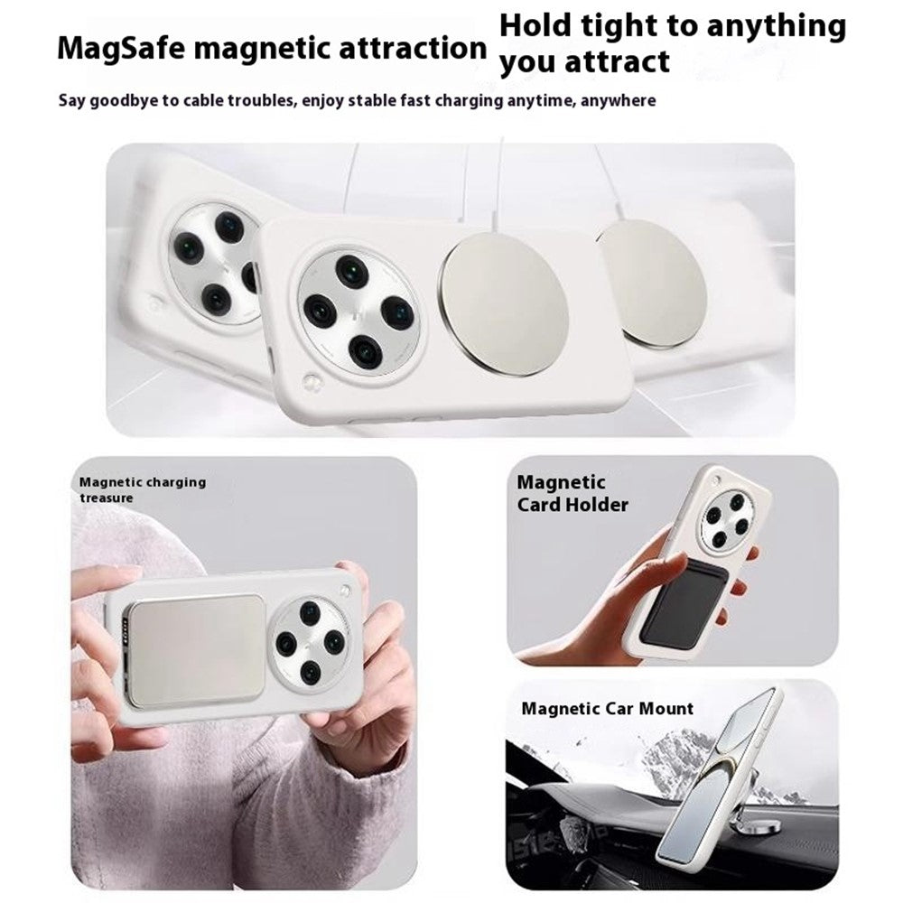 For Oppo Find X8 5G Magnetic Case Rotating Kickstand Liquid Silicone PC Phone Cover Skin Touch