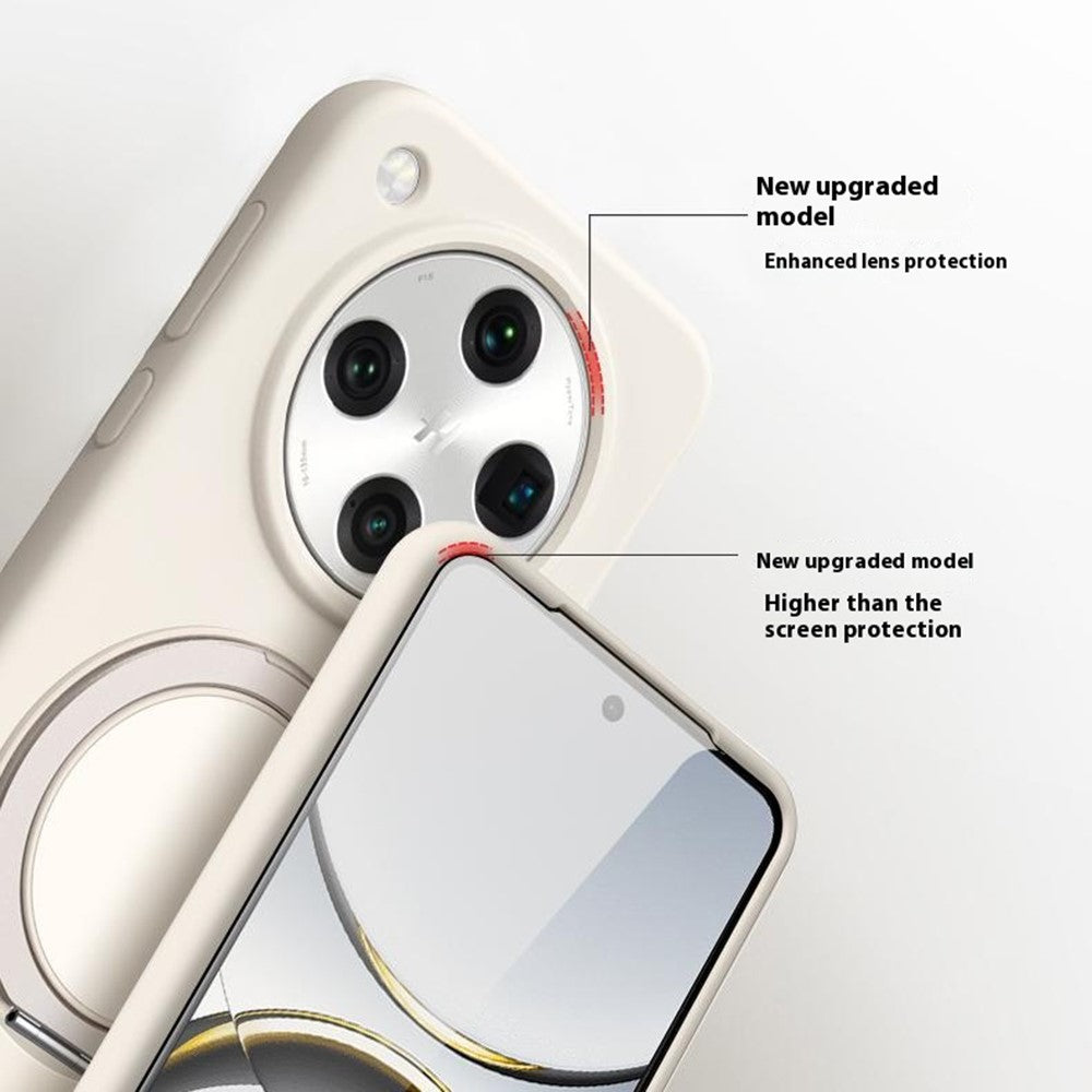 For Oppo Find X8 5G Magnetic Case Rotating Kickstand Liquid Silicone PC Phone Cover Skin Touch
