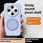 For Oppo Find X8 5G Magnetic Case Rotating Kickstand Liquid Silicone PC Phone Cover Skin Touch