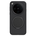 For Oppo Find X8 5G Magnetic Case Rotating Kickstand Liquid Silicone PC Phone Cover Skin Touch