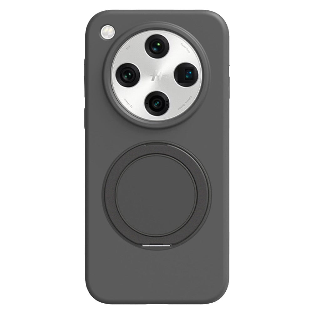 For Oppo Find X8 5G Magnetic Case Rotating Kickstand Liquid Silicone PC Phone Cover Skin Touch