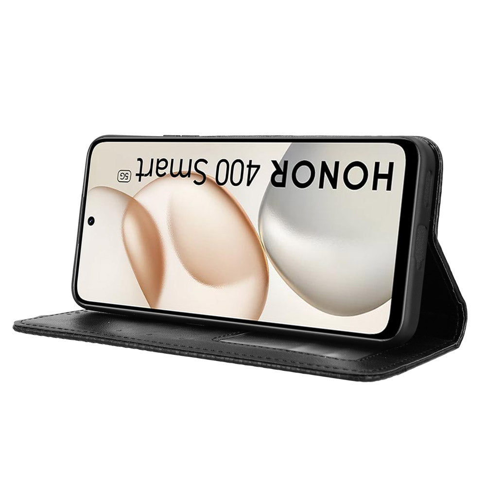 For Honor 400 Smart 5G / 4G / X7d 4G Leather Case Wallet Stand Retro Texture Phone Cover