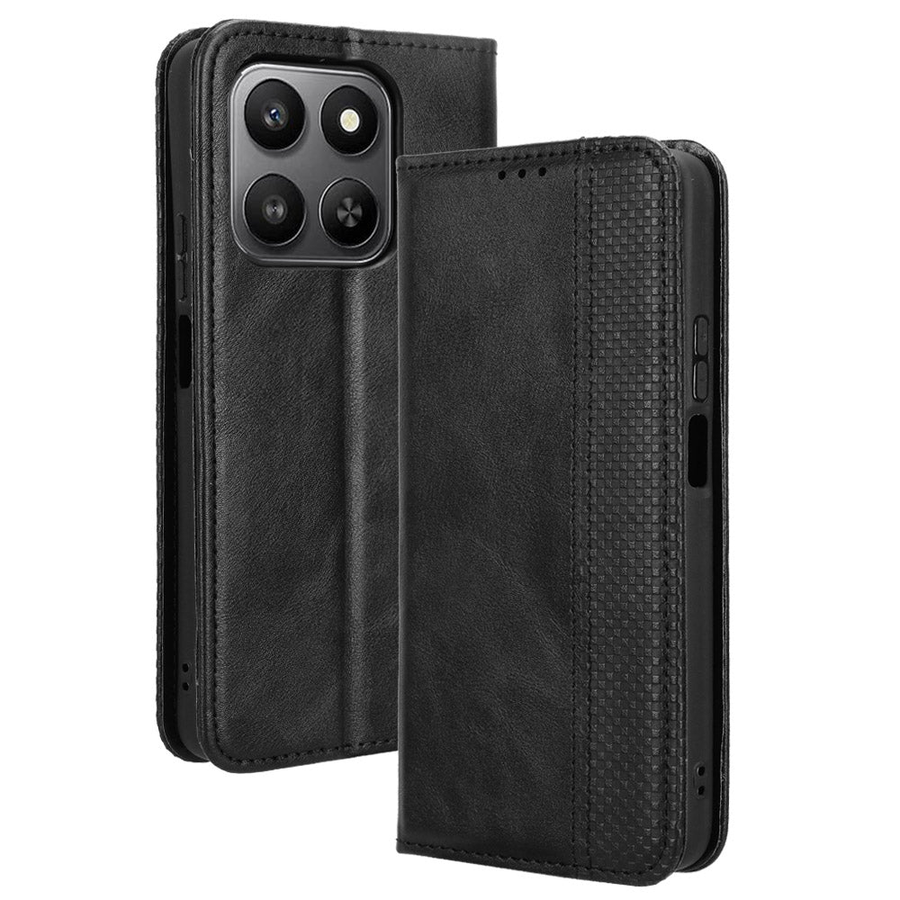 For Honor 400 Smart 5G / 4G / X7d 4G Leather Case Wallet Stand Retro Texture Phone Cover