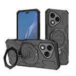 WANLONFENG For Honor 400 Lite 5G Case Kickstand with 2Pcs Screen Film  KJ Series PC TPU Phone Cover (Big Lens Hole)