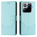 For Xiaomi 15T Pro Case Imprinted Honeycomb RFID Blocking Leather Phone Cover with Strap