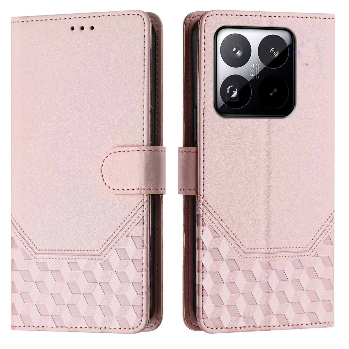 For Xiaomi 15T Case Imprinted Honeycomb RFID Blocking Leather Phone Cover with Strap