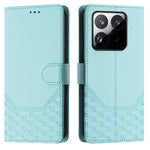 For Xiaomi 15T Case Imprinted Honeycomb RFID Blocking Leather Phone Cover with Strap
