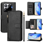 For Xiaomi 15T Pro Case Zipper Pocket Multiple Card Slots Leather Phone Cover