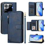 For Xiaomi 15T Pro Case Zipper Pocket Multiple Card Slots Leather Phone Cover