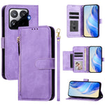 For Xiaomi 15T Pro Case Zipper Pocket Multiple Card Slots Leather Phone Cover