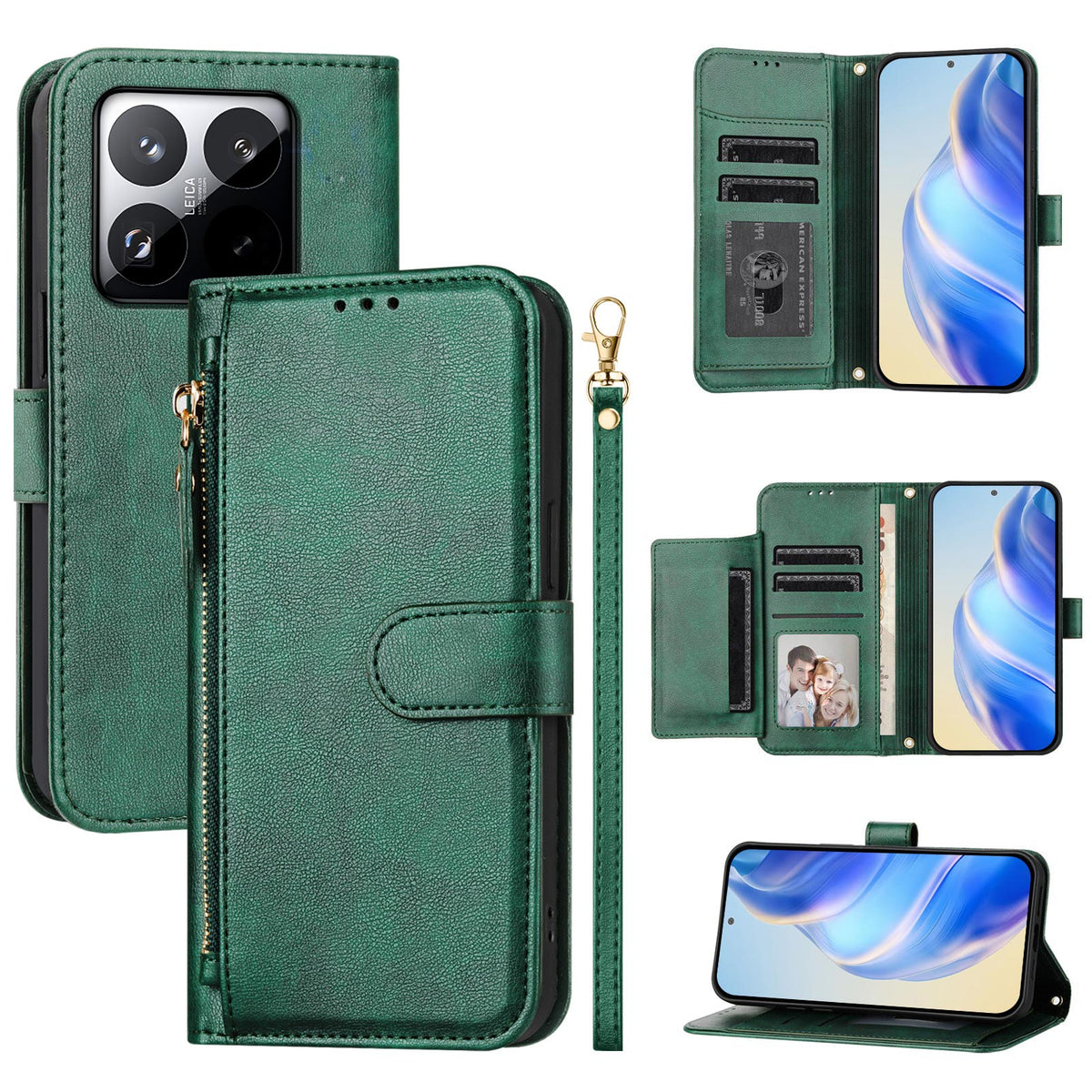 For Xiaomi 15T Case Zipper Pocket Multiple Card Slots Leather Phone Cover