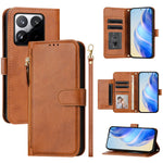 For Xiaomi 15T Case Zipper Pocket Multiple Card Slots Leather Phone Cover