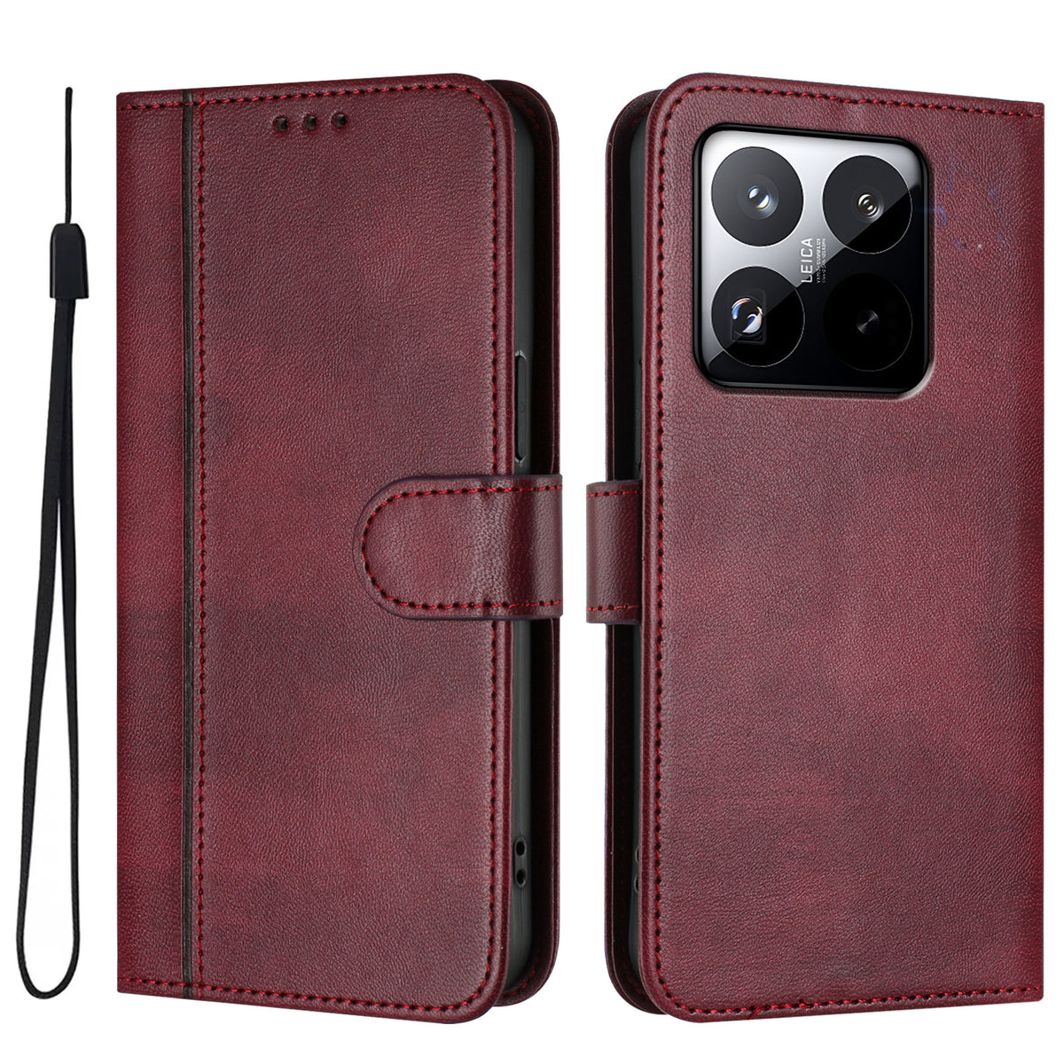 For Xiaomi 15T Cases Wallet Stand Retro Texture Leather Phone Cover with Lanyard