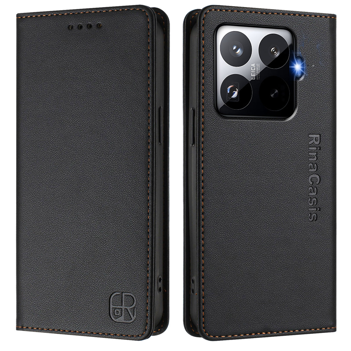 For Xiaomi 15T Pro Leather Case RINACASIS RC01 Phone Cover with RFID Blocking Wallet Stand