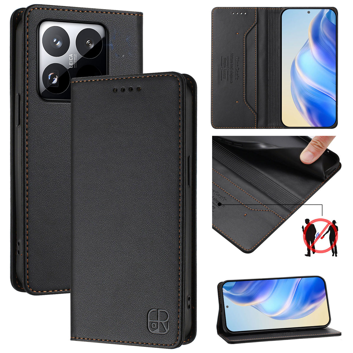 For Xiaomi 15T Leather Case RINACASIS RC01 Phone Cover with RFID Blocking Wallet Stand