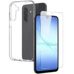 NORTHJO For Samsung Galaxy A18 4G / A17 5G / A17 4G Case Soft TPU Clear Phone Cover with Tempered Glass Screen Protector