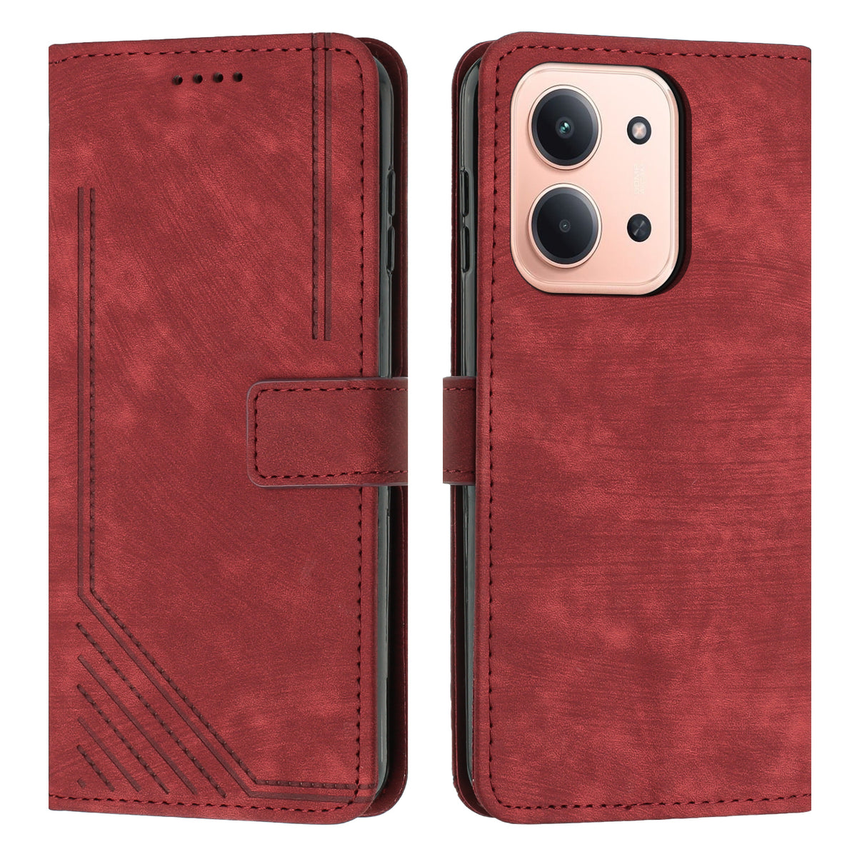 Xiaomi Redmi 15C 5G (Global) (171 mm) / 15C 4G (Global) (171 mm) / Poco C85 4G (171 mm) Stativfodral Läderfodral med tryckta linjer