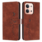 For Xiaomi Redmi 15C 5G (Global) (171mm) / 15C 4G (Global) (171mm) / Poco C85 4G (171mm) Stand Case PU Leather Phone Cover Imprinted Heart Pattern