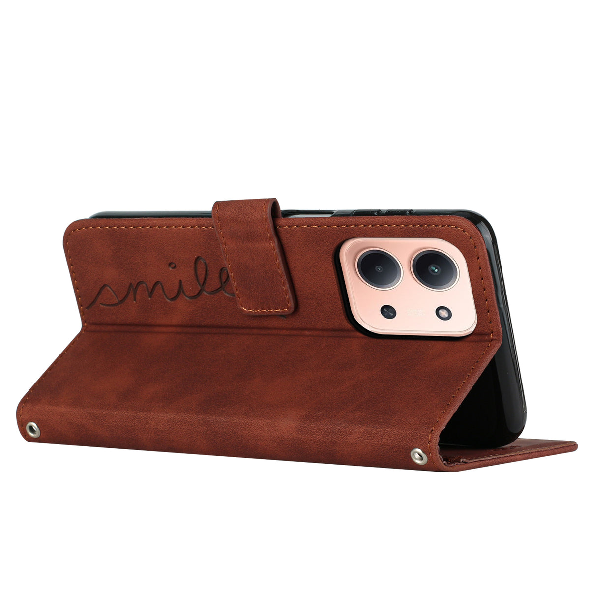 For Xiaomi Redmi 15C 5G (Global) (171mm) / 15C 4G (Global) (171mm) / Poco C85 4G (171mm) Stand Case PU Leather Phone Cover Imprinted Heart Pattern