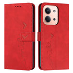 For Xiaomi Redmi 17C 5G / 15C 5G (Global) (171mm) / 15C 4G (Global) (171mm) / Poco C85 4G (171mml) Stand Case PU Leather Phone Cover Imprinted Heart Pattern