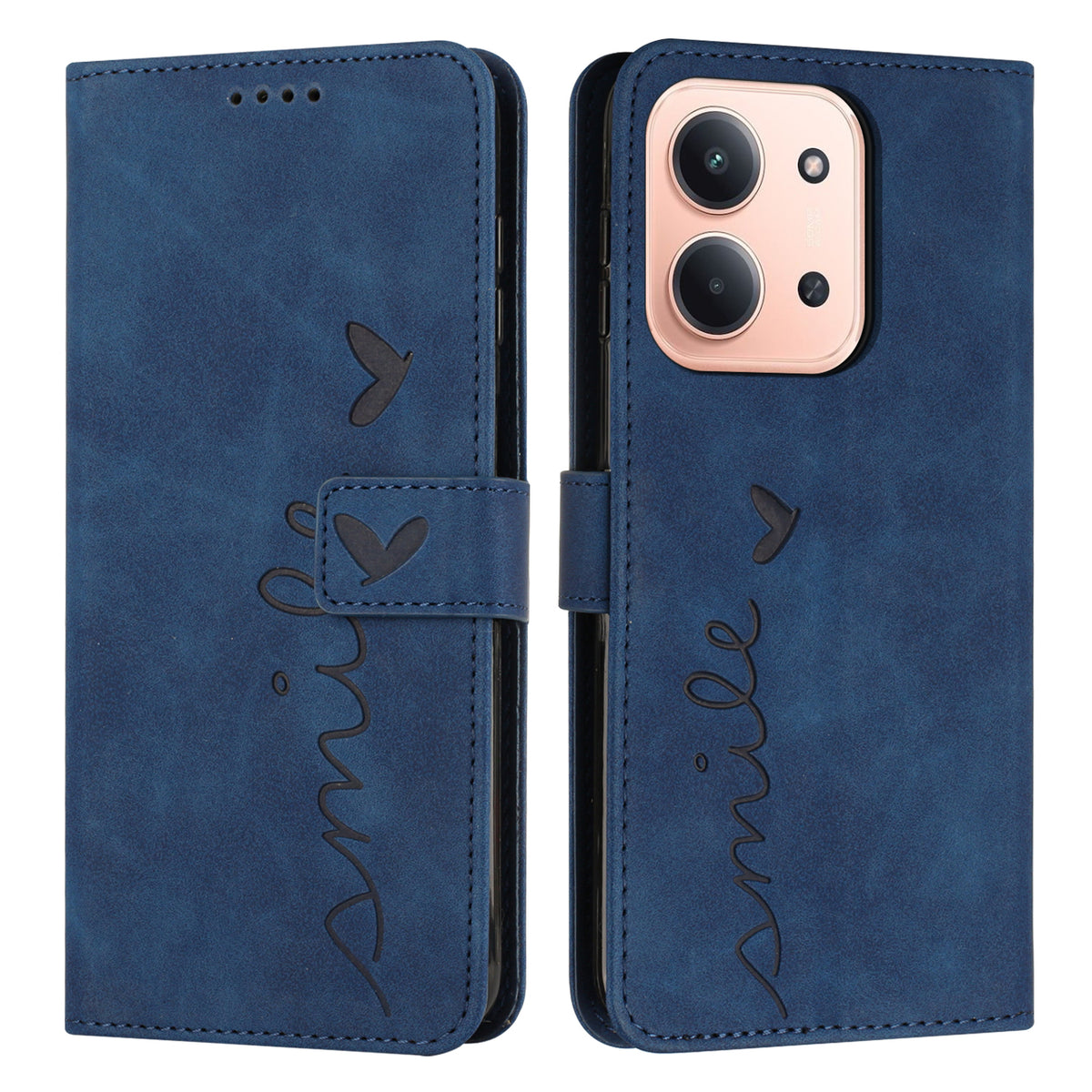For Xiaomi Redmi 17C 5G / 15C 5G (Global) (171mm) / 15C 4G (Global) (171mm) / Poco C85 4G (171mml) Stand Case PU Leather Phone Cover Imprinted Heart Pattern