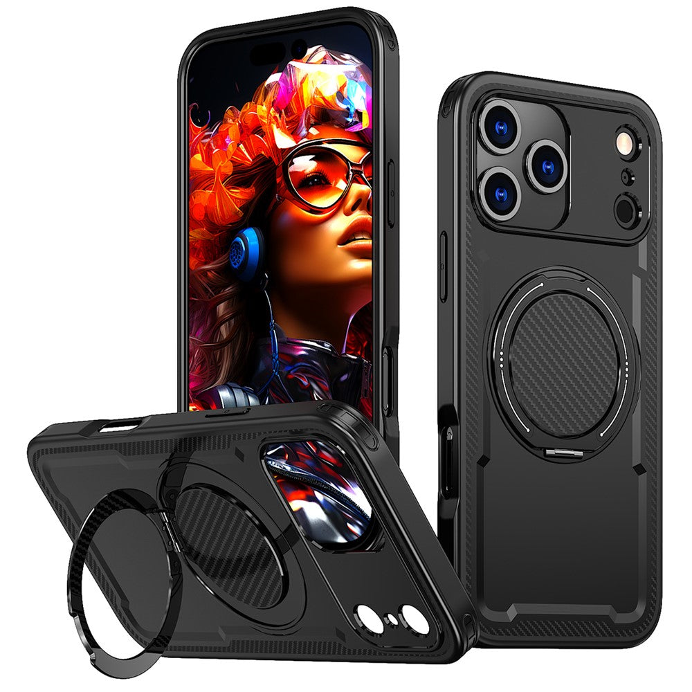 Til iPhone 18 Pro / 17 Pro cover, kompatibel med MagSafe TPU + PC telefoncover med støttefod