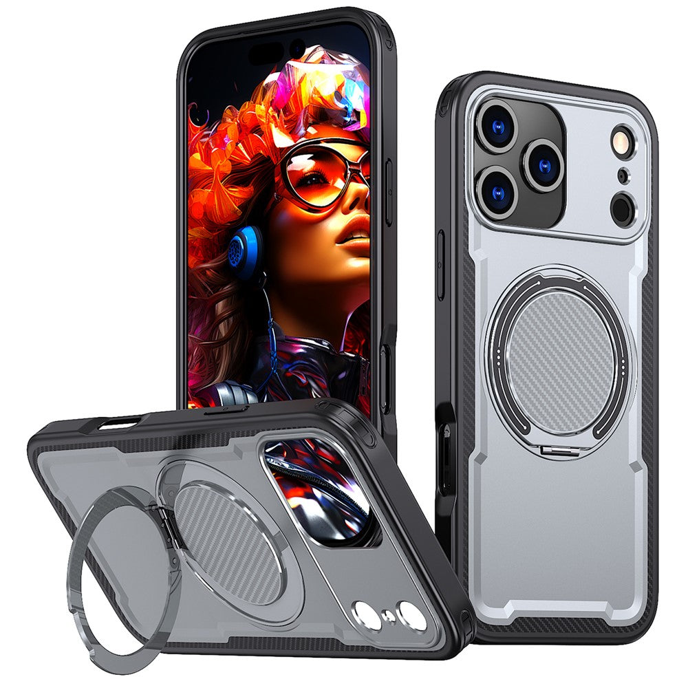 För iPhone 18 Pro / 17 Pro Fodral Kompatibel med MagSafe TPU + PC Ställ Mobilskal
