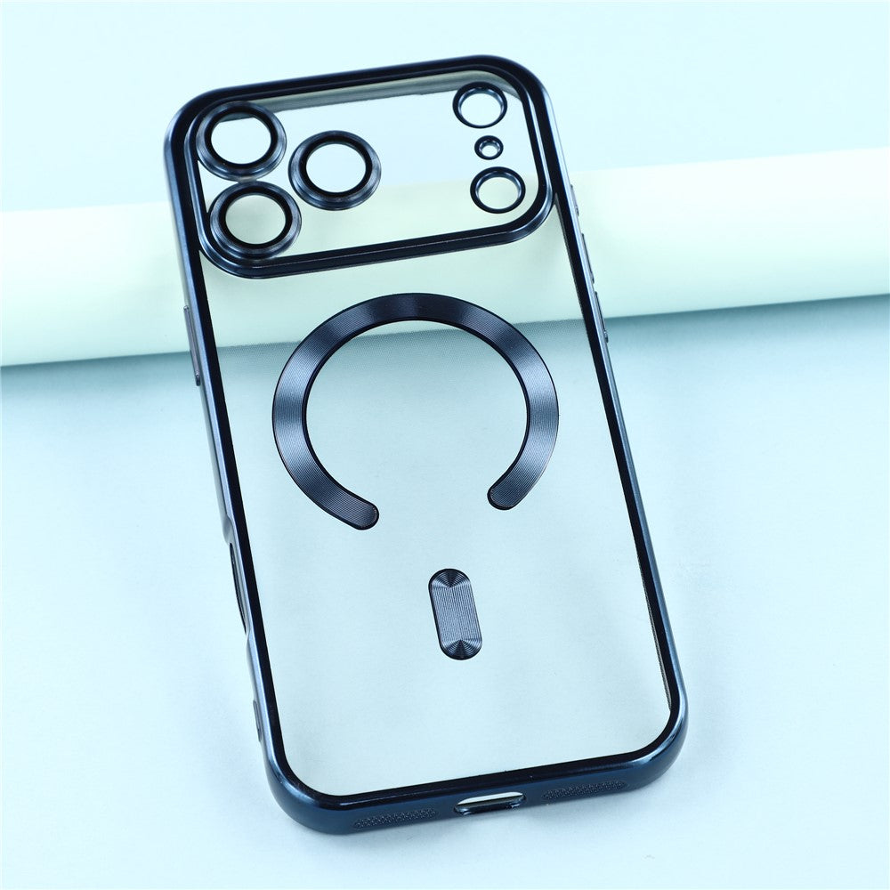 For iPhone 17 Pro Max Case Compatible with MagSafe Electroplated TPU Phone Cover with Lens Film
