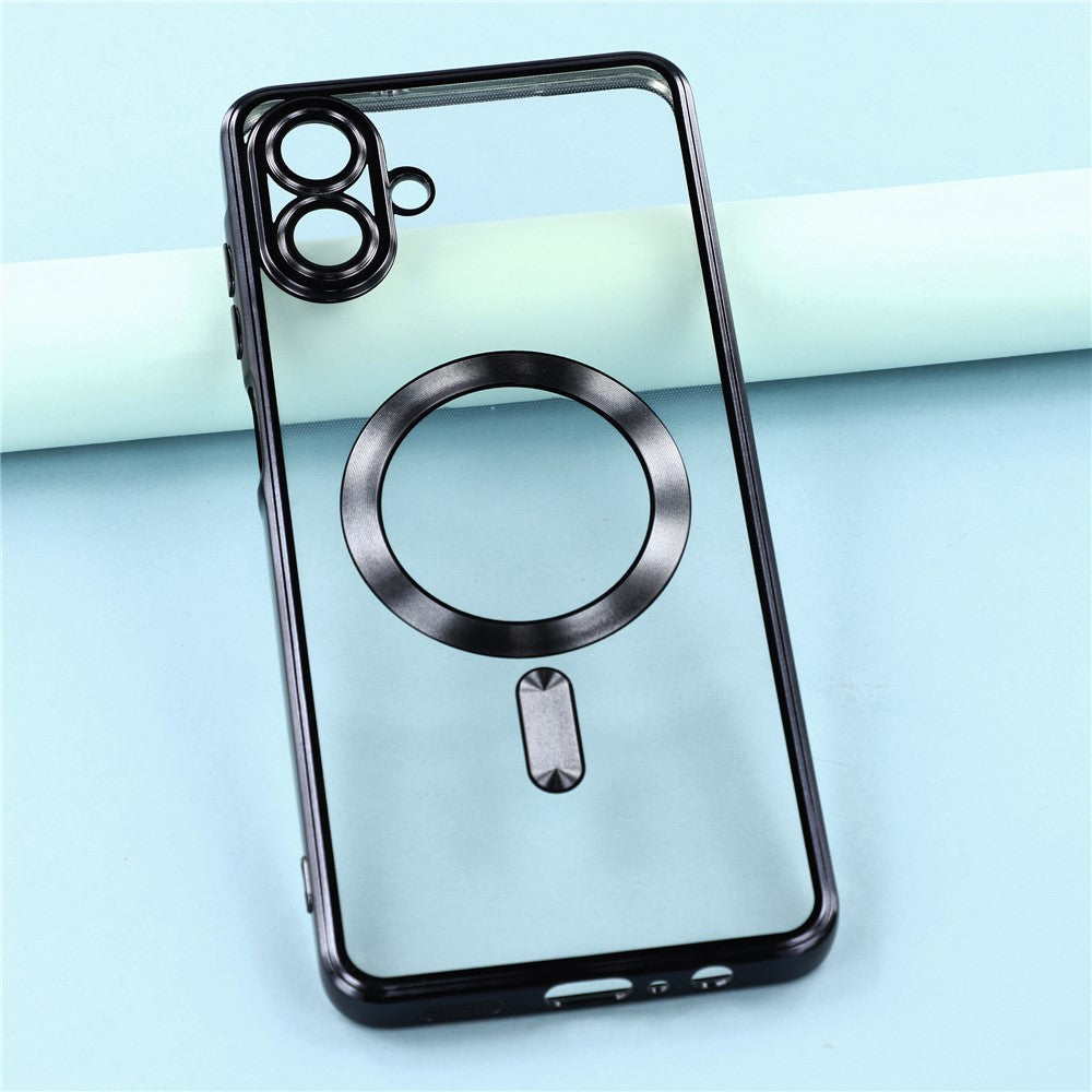Samsung Galaxy A08 5G / A08 4G / A07 4G / A07s 4G magnetisk etui, elektrobelagt TPU-mobilcover med linsefilm