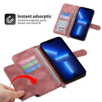 For iPhone 13 Pro Max 6.7 inch Imprinted Flowers Wallet Case Skin-touch PU Leather Handbag Flip Stand Phone Cover with Wrist Strap and Shoulder Strap