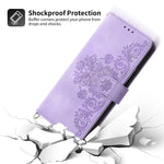 Til iPhone 8 / 7 / SE (2020) / SE (2022) Imprinted Flowers Mønster Skin-touch Læder Cover Stativ Pung Etui med Håndledsrem og Skulderrem