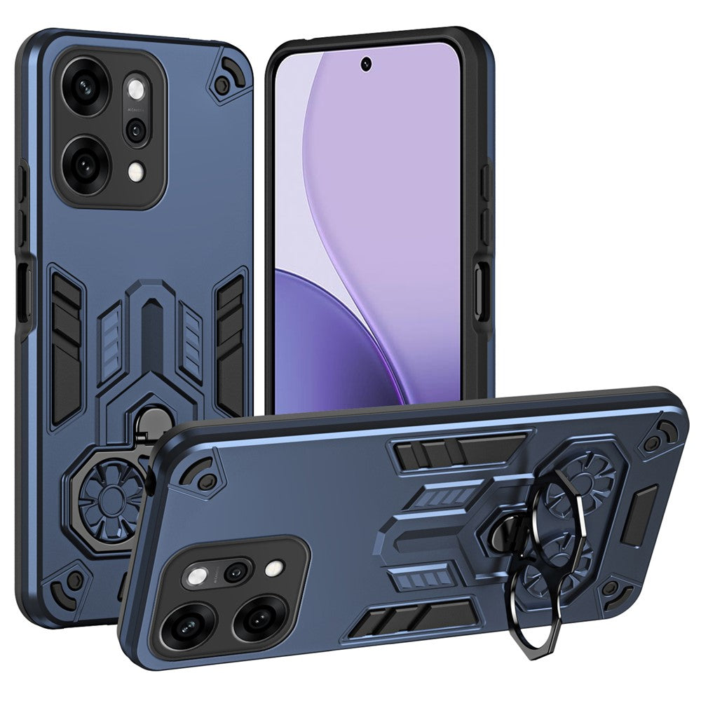 For Oppo Reno14 Pro 5G (Global) Case Ring Holder Kickstand PC + TPU Shockproof Phone Cover