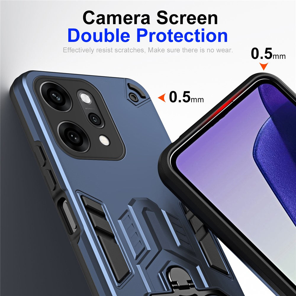 For Oppo Reno14 Pro 5G (Global) Case Ring Holder Kickstand PC + TPU Shockproof Phone Cover