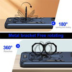 For Oppo Reno14 Pro 5G (Global) Case Ring Holder Kickstand PC + TPU Shockproof Phone Cover