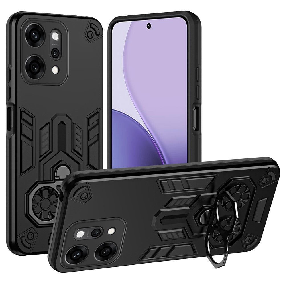 For Oppo Reno14 Pro 5G (Global) Case Ring Holder Kickstand PC + TPU Shockproof Phone Cover