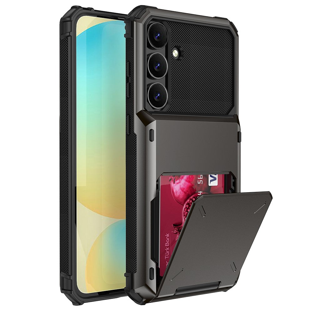 For Samsung Galaxy S25 FE Case PC + TPU Dual Layer Back Phone Cover with Card Holder