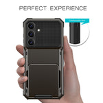 For Samsung Galaxy S25 FE Case PC + TPU Dual Layer Back Phone Cover with Card Holder