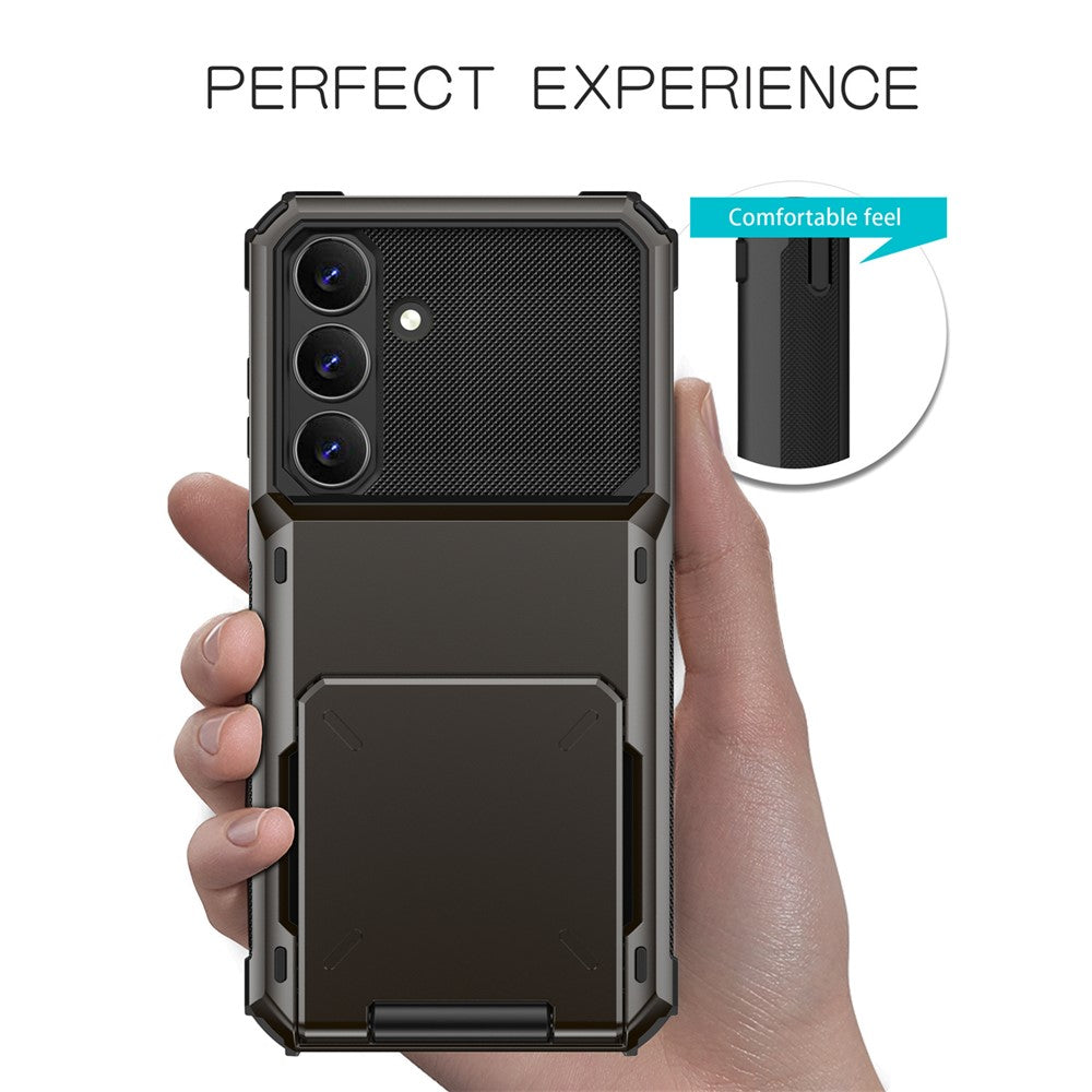 For Samsung Galaxy S25 FE Case PC + TPU Dual Layer Back Phone Cover with Card Holder