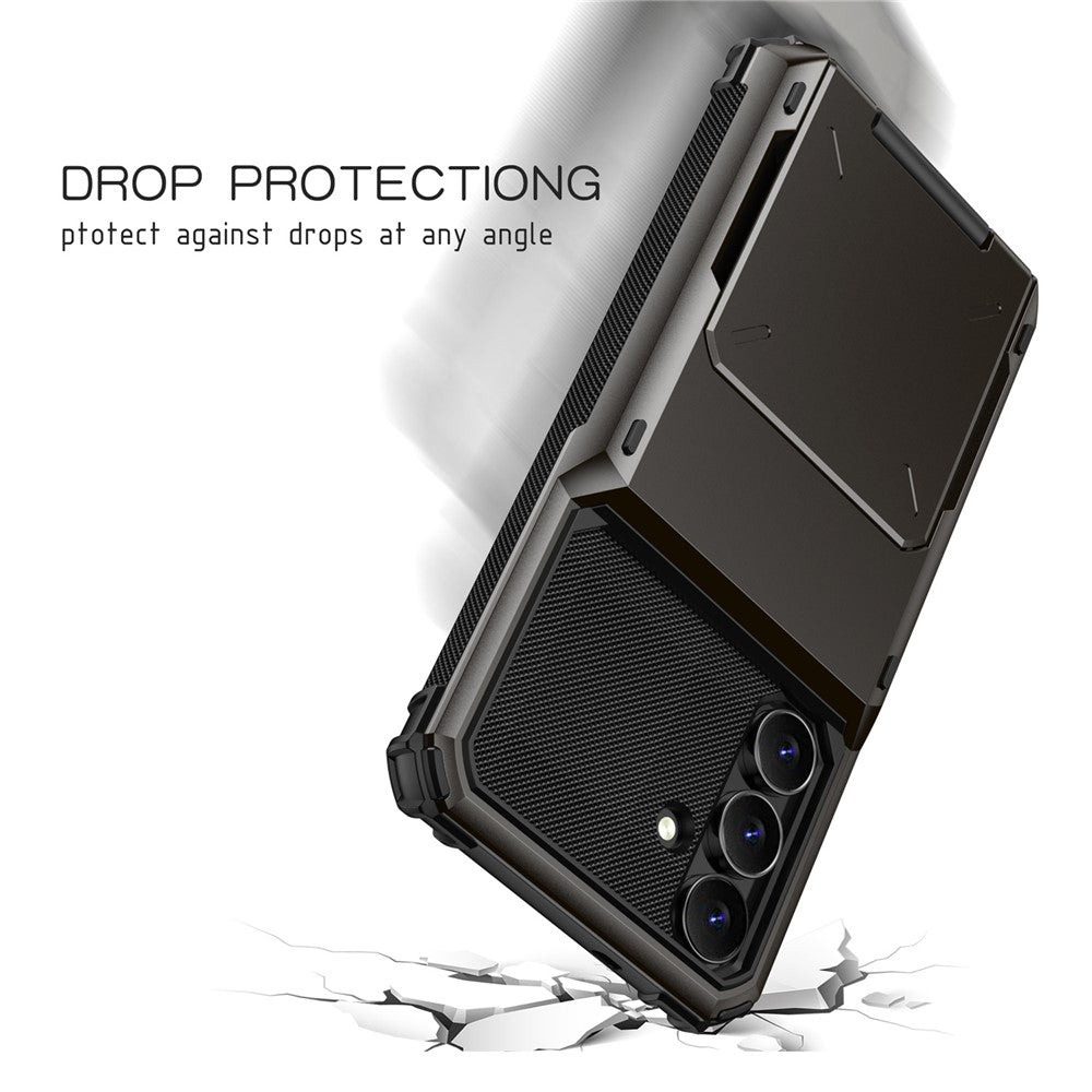 For Samsung Galaxy S25 FE Case PC + TPU Dual Layer Back Phone Cover with Card Holder
