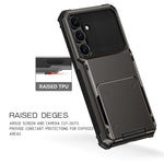 For Samsung Galaxy S25 FE Case PC + TPU Dual Layer Back Phone Cover with Card Holder