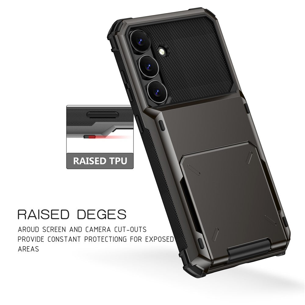 For Samsung Galaxy S25 FE Case PC + TPU Dual Layer Back Phone Cover with Card Holder
