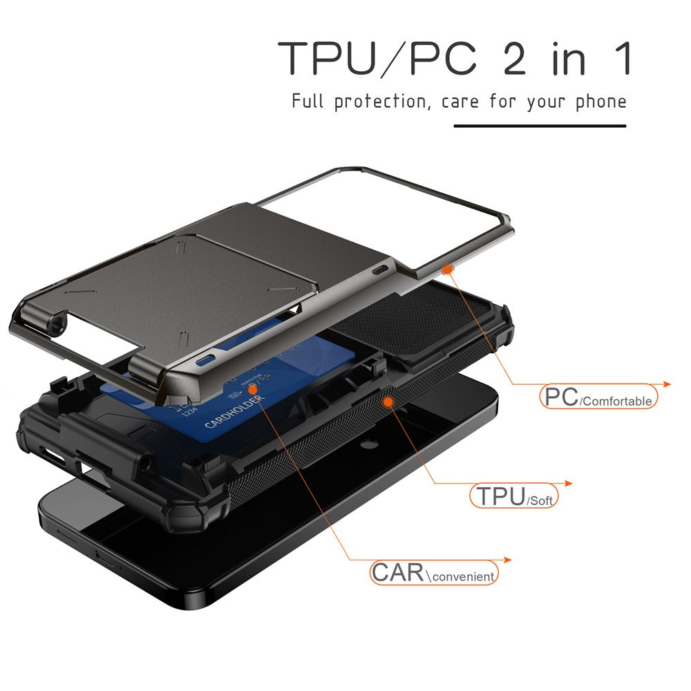 For Samsung Galaxy S25 FE Case PC + TPU Dual Layer Back Phone Cover with Card Holder