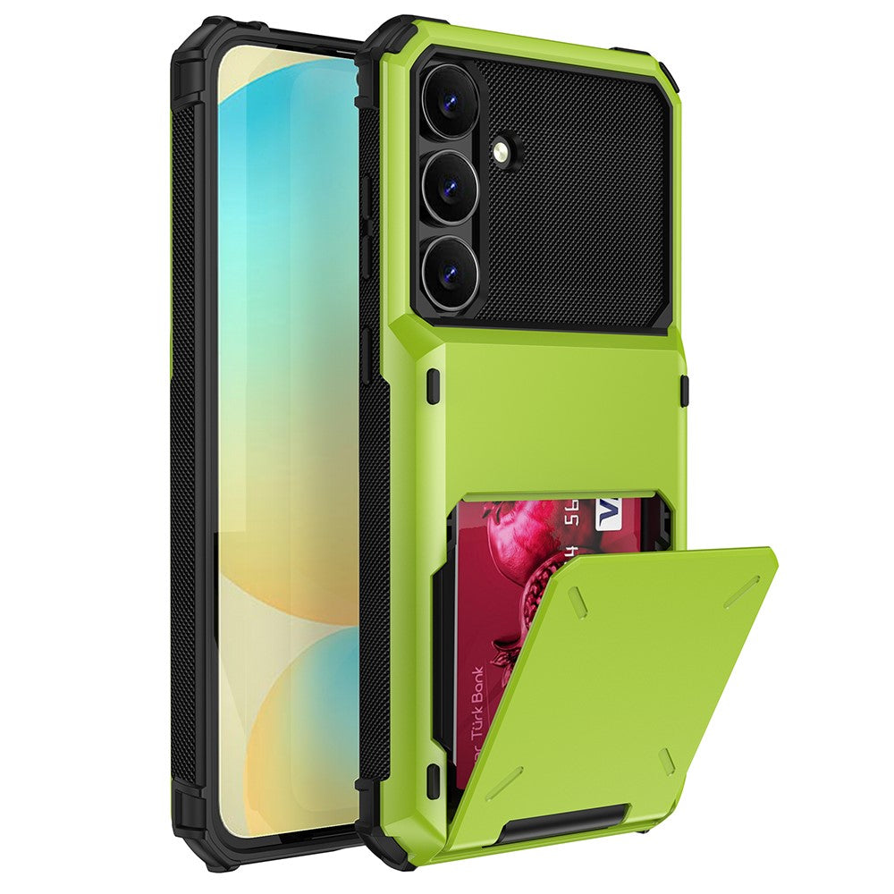 For Samsung Galaxy S25 FE Case PC + TPU Dual Layer Back Phone Cover with Card Holder