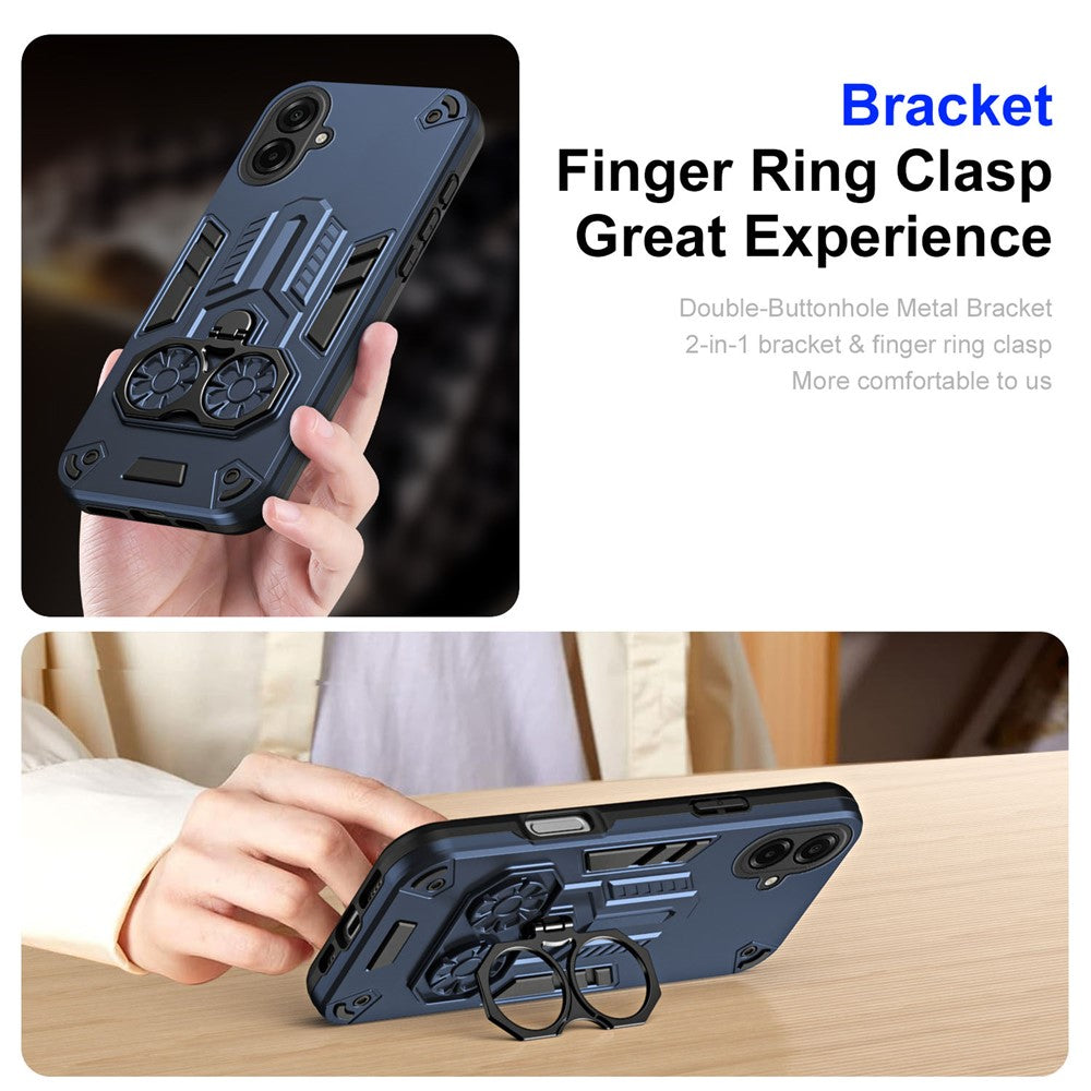 Til Samsung Galaxy A08 5G / A08 4G / A07 4G Cover Ringholder Støttefod PC + TPU Stødsikkert Telefoncover