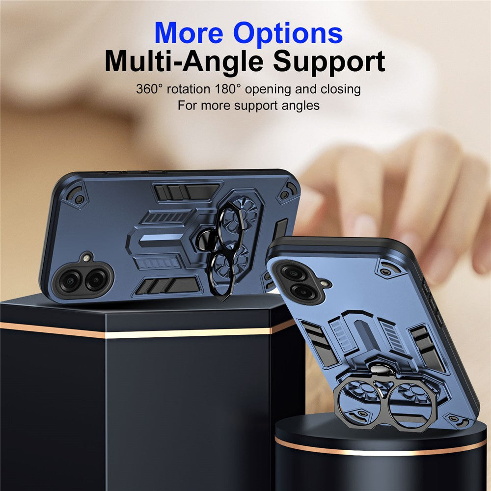Til Samsung Galaxy A08 5G / A08 4G / A07 4G Cover Ringholder Støttefod PC + TPU Stødsikkert Telefoncover