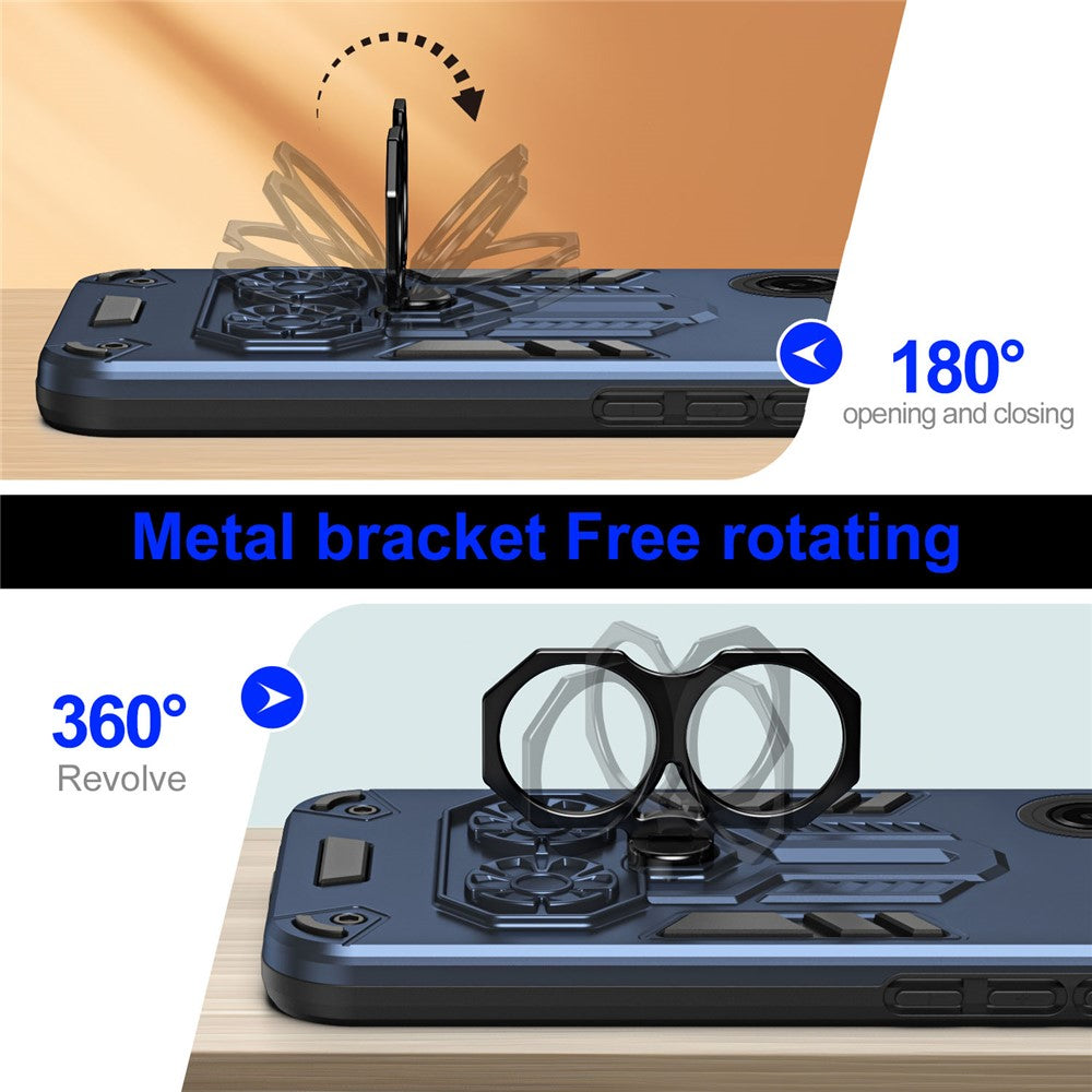Til Samsung Galaxy A08 5G / A08 4G / A07 4G Cover Ringholder Støttefod PC + TPU Stødsikkert Telefoncover