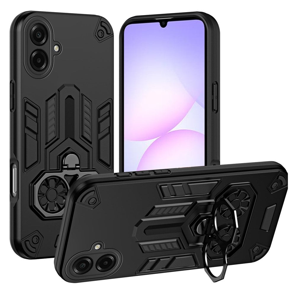 Til Samsung Galaxy A08 5G / A08 4G / A07 4G Cover Ringholder Støttefod PC + TPU Stødsikkert Telefoncover