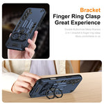 Til Samsung Galaxy A18 5G / A18 4G / A17 5G / A17 4G cover ringholder støtteben PC + TPU stødsikkert telefoncover